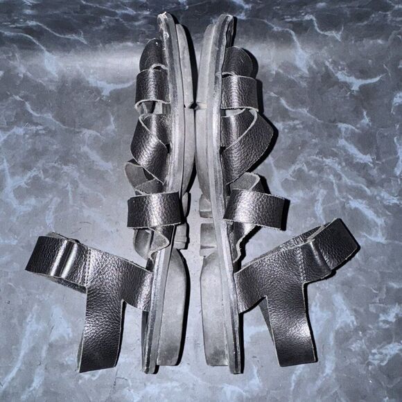 Men's Black Leather Sandals - Picture 4 of 7